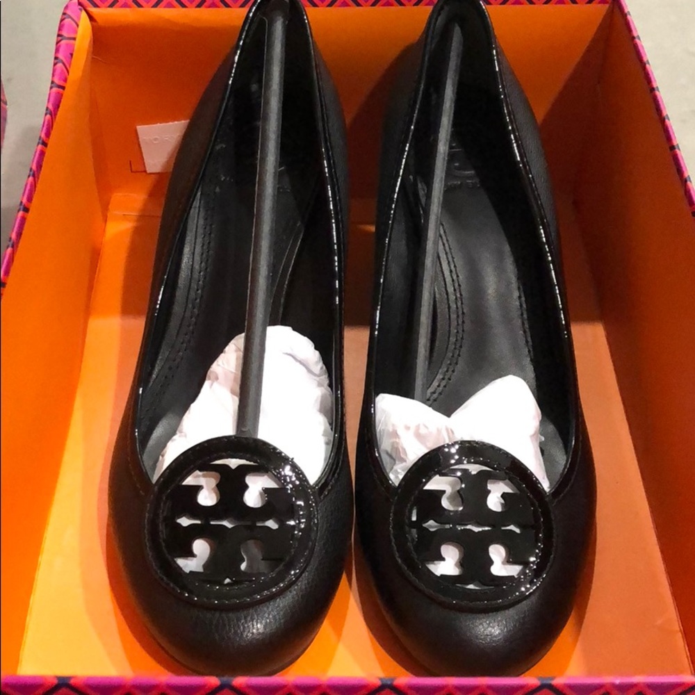 Tory Burch Leather Black Wedge 60MM Louisa